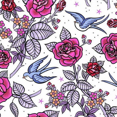 Andover Libs Elliott | Perfect Day | Bird Rose Floral Multi A-10217-L