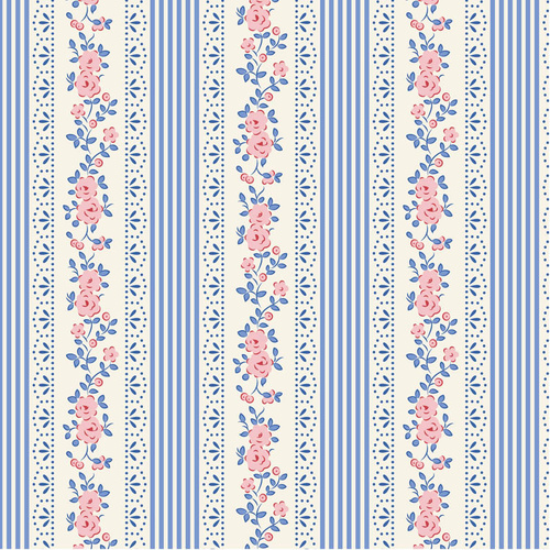 Tilda | Something Blue | Claramay Floral Stripe Blue 110164