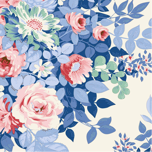 Tilda | Something Blue | Whimsyflower Cream 100665