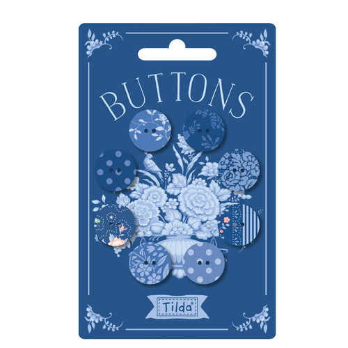 Tilda | Something Blue | Fabric Buttons Dark 400077