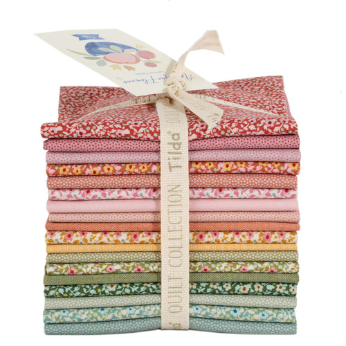 Tilda | Applique Flowers | Fat Eighth Brie Poppy Seed Bundle 300284