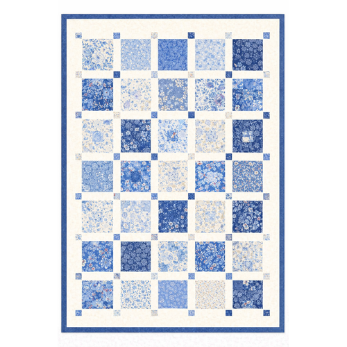Tilda | Something Blue | Floral Floral Quilt Kit 57 ¼” x 67 ½”