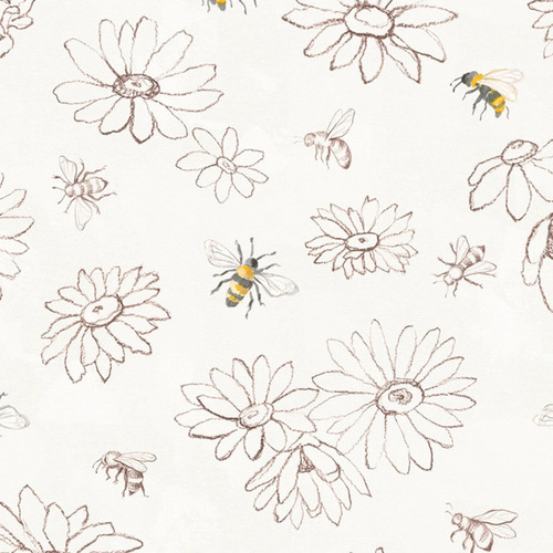 Super Sale | Daisy Field Digital Floral Sketch Cream Y4396-57