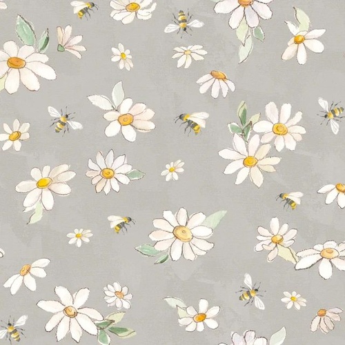 Super Sale | Daisy Field Digital Daisies & Bees Grey Y4395-6