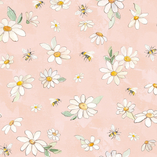 Super Sale | Daisy Field Digital Daisies & Bees Light Coral Y4395-38 - 