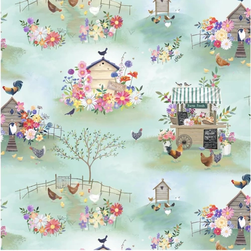 Super Sale | Simple Life Digital Farm Life Toile Light Mint Y4330-109 