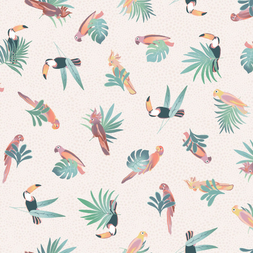 Super Sale | Wild Side Birds Parrots Cream MAS10702-E 