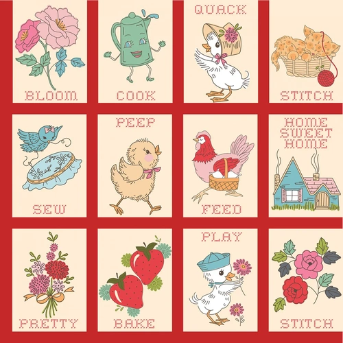 Super Sale | Hopscotch and Freckles Pretty Stitches Red HF21903 