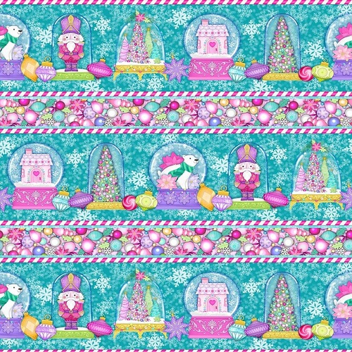 Super Sale | Merry and Bright Border Stripe Teal Multi DP26966-68 