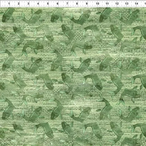Super Sale | Jason Yenter | Oriental Gardens Green Koi 5OG-3 