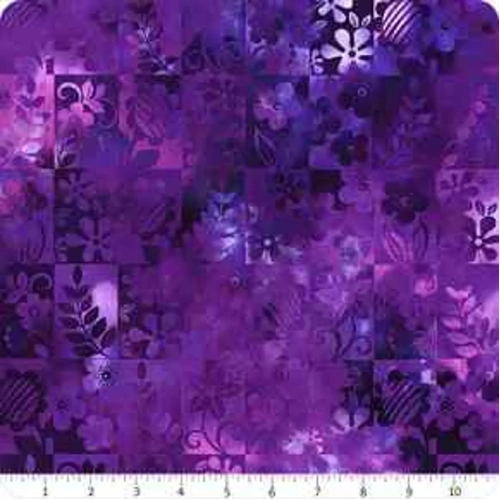 Super Sale | Jason Yenter | Floral Prism Purple Rectangles 12JYQ-2 