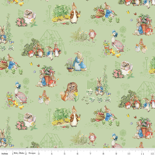 Fabric Remnant | 	Peter Rabbit & Friends Beatrix Potter (59cm x 112cm)