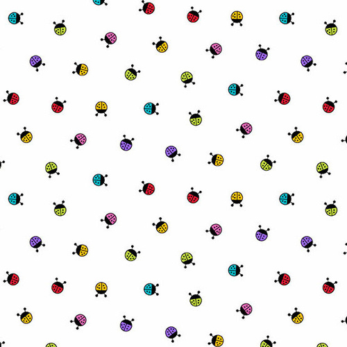 Fabric Remnant | Hoot Hoot Lady Bugs Snow | 76cm x 112cm
