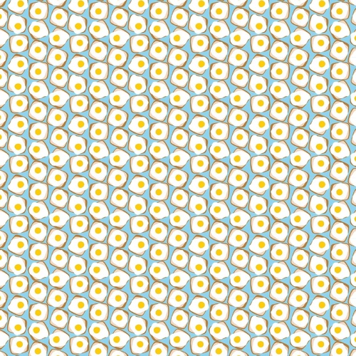 Fabric Remnant | Happy Farm Country Fried Eggs Toast | 75cm x 112cm