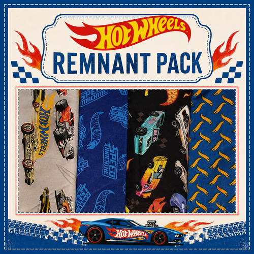 Fabric Remnant Pack | Hot Wheels 4 Designs - 1 ONLY