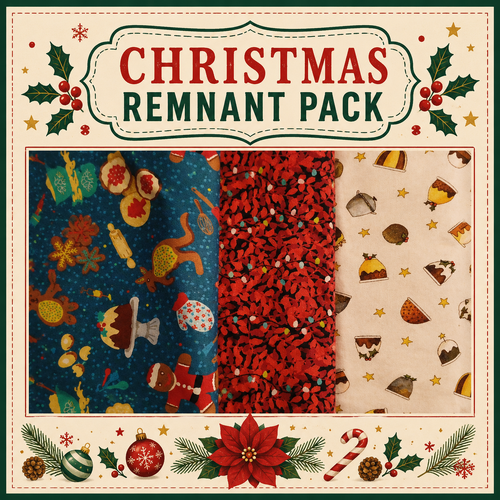 Fabric Remnant Pack | Festive Christmas - 3 Designs - 1 ONLY