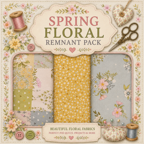 Fabric Remnant Pack | Spring Floral 3 Designs - 1 ONLY