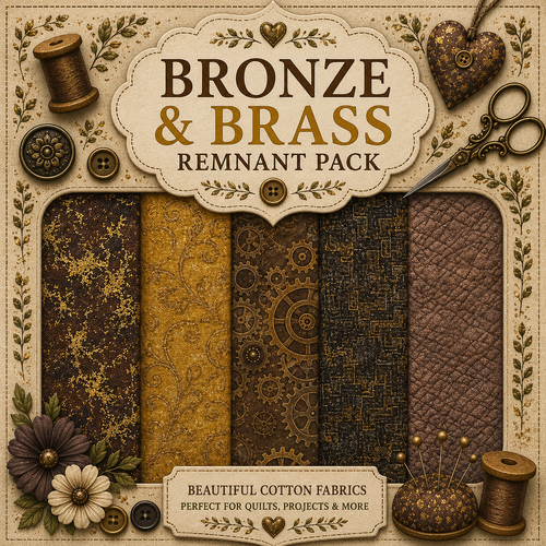 Fabric Remnant Pack | Bronze & Brass 5 Designs - 1 ONLY