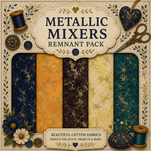Fabric Remnant Pack | Metallic Mixers 5 Designs - 1 ONLY