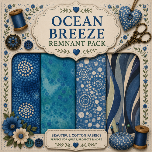 Fabric Remnant Pack | Ocean Breeze 4 Designs - 1 ONLY