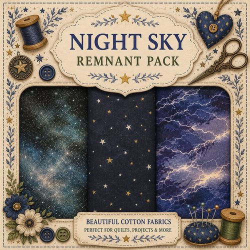 Fabric Remnant Pack | Night Sky 3 Designs - 1 ONLY