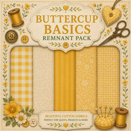 Fabric Remnant Pack | Buttercup Basics 5 Designs - 1 ONLY