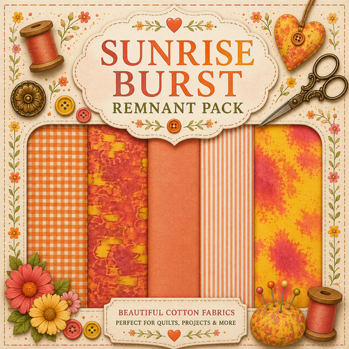 Fabric Remnant Pack | Sunrise Burst 5 Designs - 1 ONLY