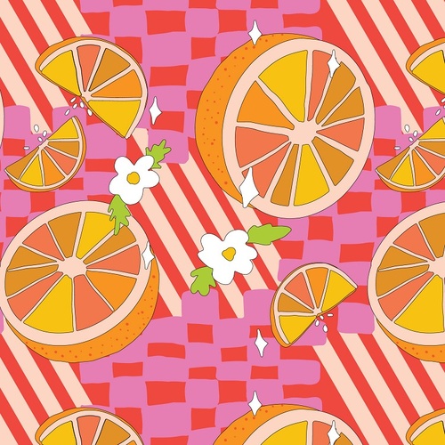 Super Sale | By the Metre | Summer Abroad Drill Aperol Spritz DVF1121