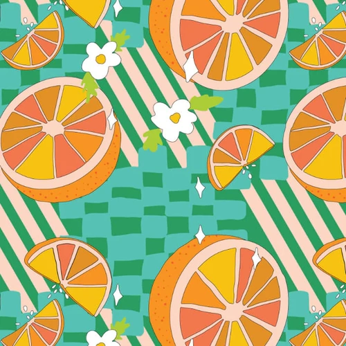 Super Sale | By the Metre | Summer Abroad Drill Aperol Spritz DVF1122