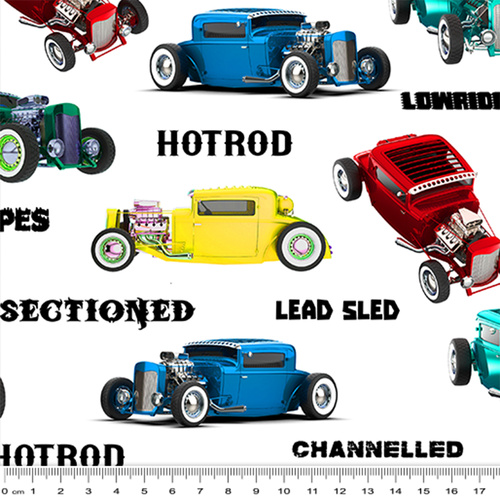 Super Sale | Hot Rods Retro Vintage Cars White 4099I