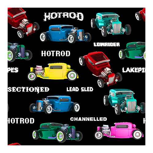 Super Sale | Hot Rods Retro Vintage Cars Black 4099J