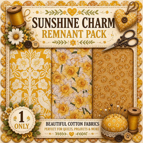 Fabric Remnant Pack | Sunshine Charm 3 Designs - 1 ONLY