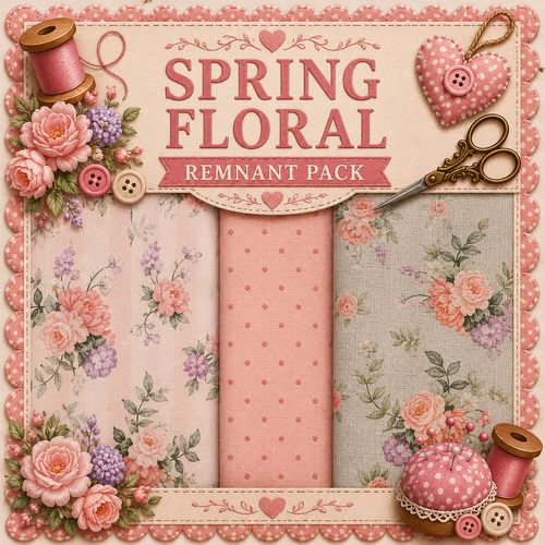 Fabric Remnant Pack | Spring Floral 3 Designs - 1 ONLY