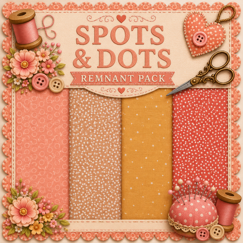 Fabric Remnant Pack | Spots & Dots 4 Designs - 1 ONLY