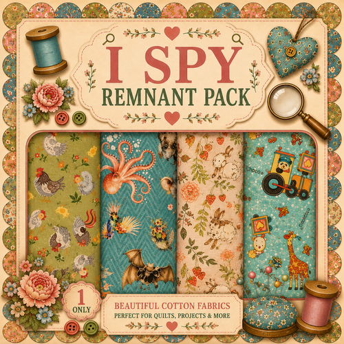 Fabric Remnant Pack | I Spy Animals 4 Designs - 1 ONLY
