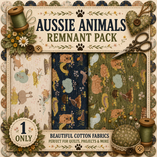 Fabric Remnant Pack | Aussie Animals 3 Designs - 1 ONLY
