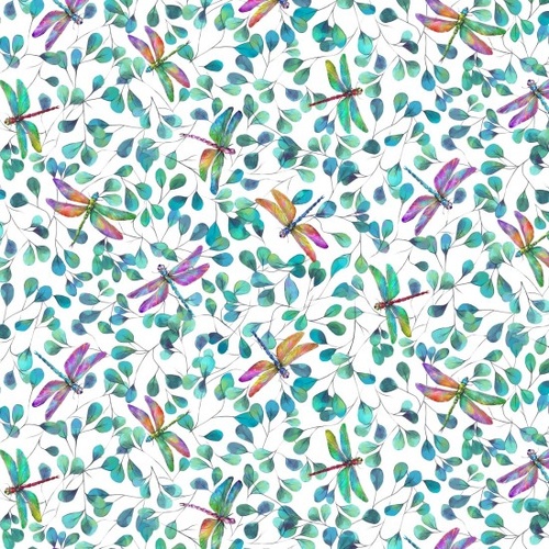 Nutex | Dragonflies Leaves White | 82030-5