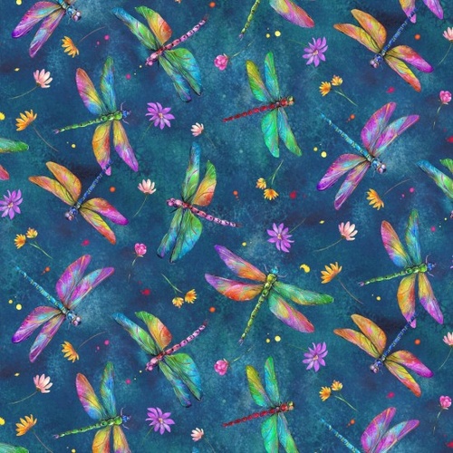 Nutex | Dragonflies Floral Navy | 82030-2