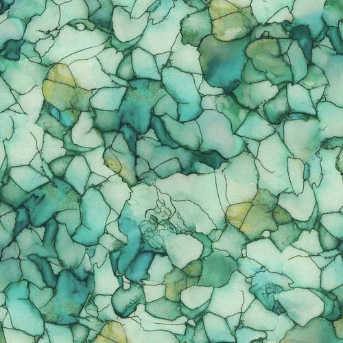 Camelot Fabrics | Flight of Beauty Petal Mosaic Aqua 16240406-02