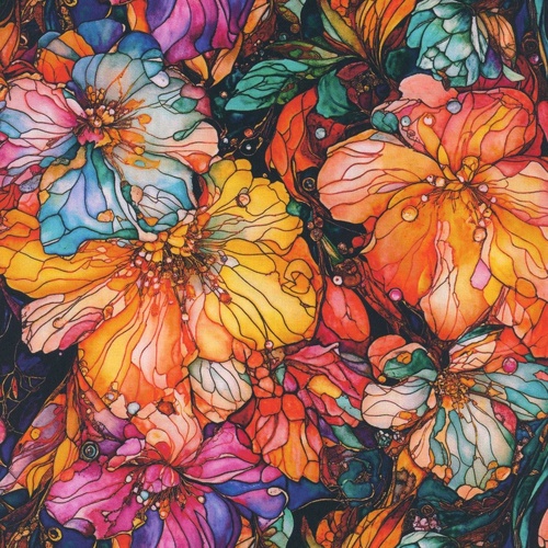 Camelot Fabrics | Flight of Beauty Mosaic Floral 16240405-01