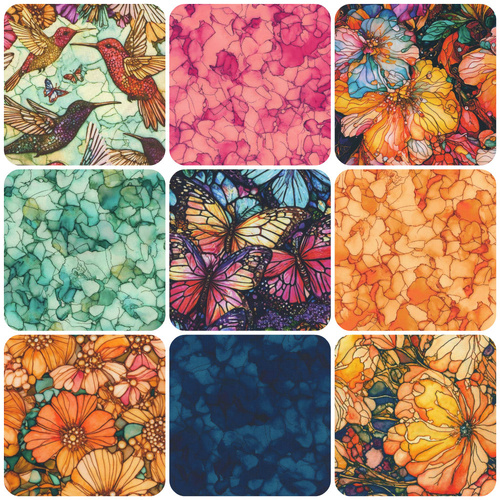 Camelot Fabrics | Flight of Beauty Fat Quarter Bundle by Peggy Collins