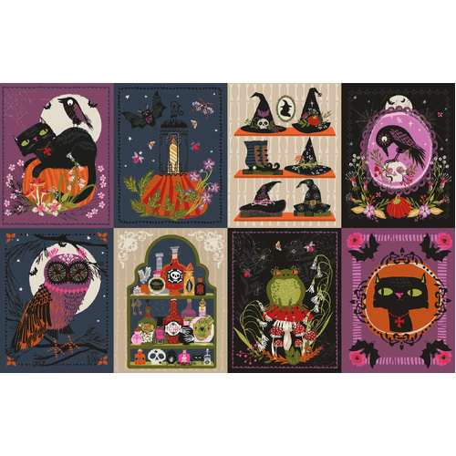 Dashwood Studio Hocus Pocus 24" Halloween Fabric Panel D1079