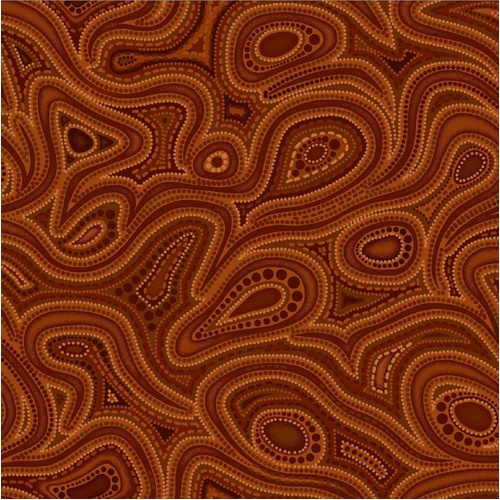 Oasis Fabrics | Tjukurpa Land Tonal Swirls Brown 59-9254