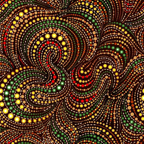 Oasis Fabrics | Tjukurpa Land Dot Swirls Brown 59-9221