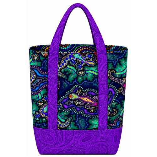 Oasis Fabrics | Tjukurpa Land Gecko Grocery / Library Bag