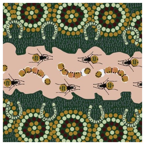 Super Sale | M&S Textiles | Aboriginal Art Gathering Bush Food GBFGT