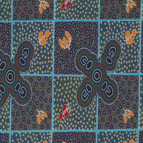Super Sale | M&S Textiles | Aboriginal Art Women Gather Bush Tucker WOGBTBL