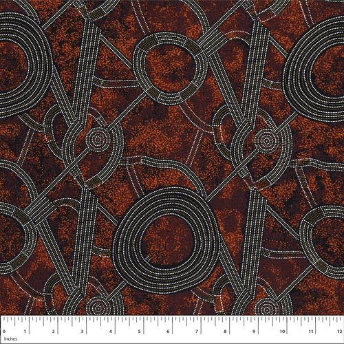 Super Sale | M&S Textiles | Aboriginal Art Bush Medicine 2 Brown BM2BR