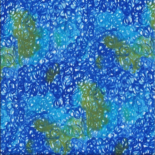 Super Sale | M&S Textiles | Aboriginal Art Fallen Leaves Blue FALB