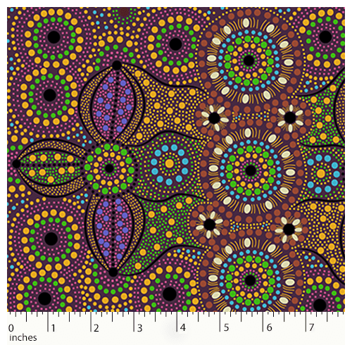 Super Sale | M&S Textiles | Aboriginal Spirit Place Burgundy SPBU